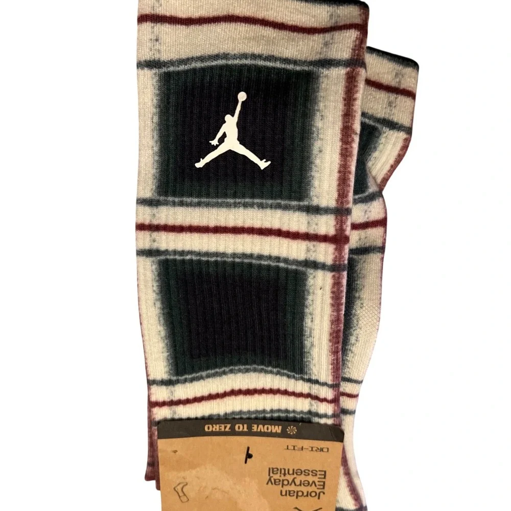 Jordan Everyday Essential Mens 6-8 Multicolor Excellent Dri-Fit Crew Plaid